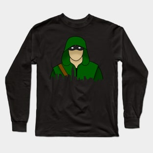 The Green Arrow with city skyline Long Sleeve T-Shirt